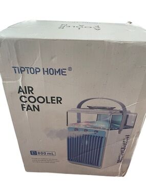 TIPTOP HOME Air Cooler Fan - White with Blue Accents